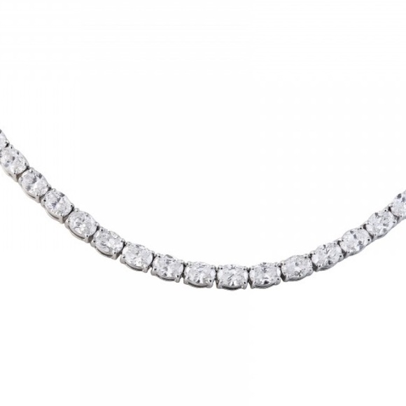 28ct Oval Tennis Necklace - Picture 16 of 16